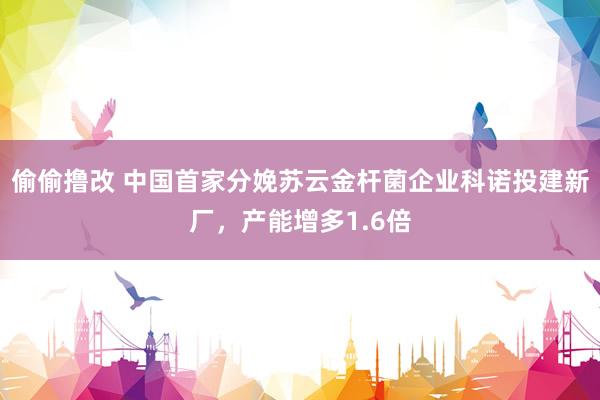 偷偷撸改 中国首家分娩苏云金杆菌企业科诺投建新厂，产能增多1.6倍