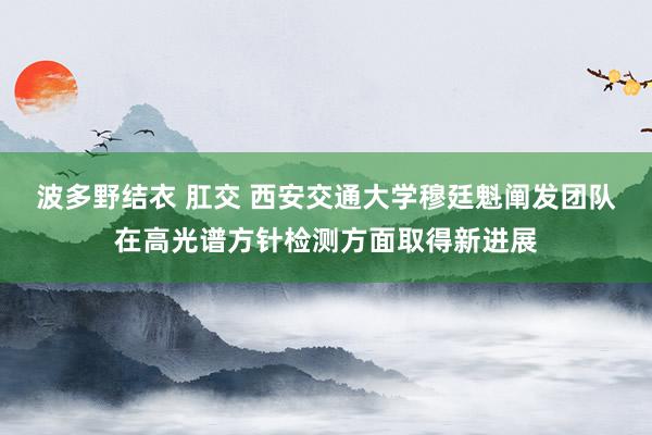 波多野结衣 肛交 西安交通大学穆廷魁阐发团队在高光谱方针检测方面取得新进展